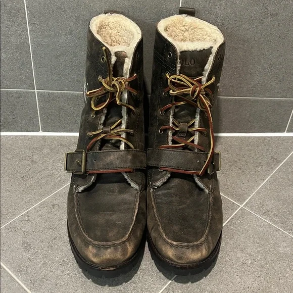 Polo Ralph Lauren Ranger Air Division Boots Faux Shearling Mens Size 12